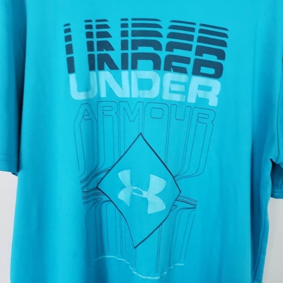 Under Armour Youth XL YXL Blue Short Sleeve Athletic Tee Shirt - Picture 5 of 6